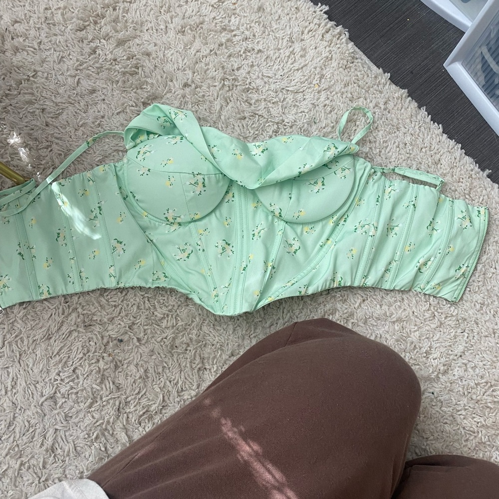 Cute Green Corset Top Never worn!